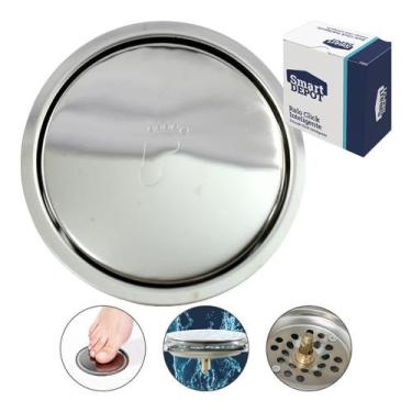Imagem de Ralo Click Metal REDONDO CROMADO 9,68cm Smart DEPOT