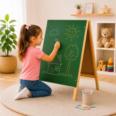 Imagem de Quadro Lousa Verde Infantil Duplo Junges - Yeet