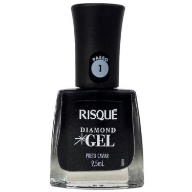 Imagem de Esmalte Preto Caviar Diamond Gel Risque 9,5ml - Risqué