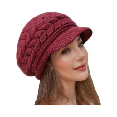 Imagem de Gorro Retro De Inverno Para Mulheres, Quente E Fashion, Ideal Para Esq