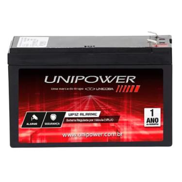 Imagem de Bateria Selada UP12 ALARME 12V 4Ah Terminal Faston 187 para Sistemas de Seguranca Unipower
