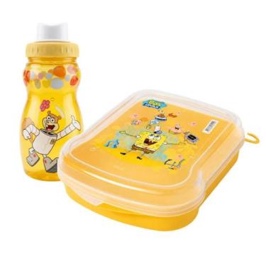 Imagem de Kit Lanche Sanduicheira Garrafinha De Água Squeeze 300ml Infantil Esco