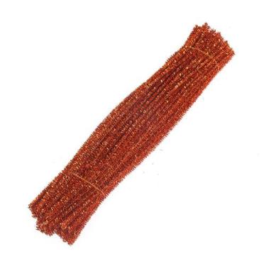 Imagem de Haste de Chenille Glitter 30cm - Laranja - 100 unidades - Artlille - R