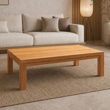 Imagem de Mesa de Centro Retangular Para Sala Living Madeira Maciça Dunia F06 Rú