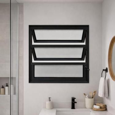 Imagem de Vitro Basculante 60x60 Alumínio Preto Linha 25 - LUMINEZIRI