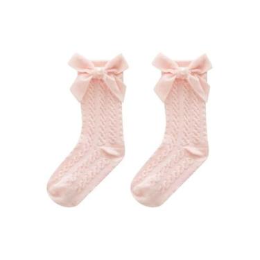 Imagem de Meia Menina Bebê 3/4 Detalhe Laço Infanti, Rosa claro, UNICO