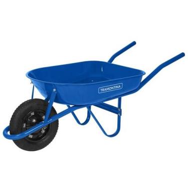 Imagem de Carrinho Pneumático Com Caçamba 50 Litros Azul Tramontina