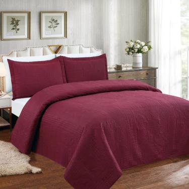 Imagem de Kit Colcha Queen Patchwork Lisa 3 Peças Realce Premium