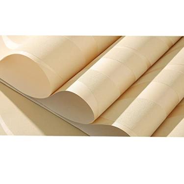 Imagem de WSWJDW Rolos de papel de parede listrado em 3D para sala de estar Fundo de TV Flocante papel de parede não tecido em relevo Papel de contato Papel de parede, 2,53 cm x 10 m