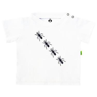 Imagem de Camiseta Bebê Bordada Manga Curta Formiga