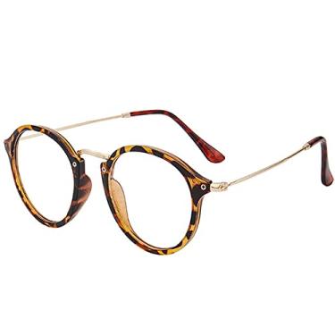 Imagem de Óculos de sol redondos de moda femininos óculos de sol femininos para mulheres/homens vintage óculos de sol, leopardo, t, como imagem