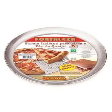 Imagem de Forma Pizza Ital. 35 Furada Pá Alumínio Fortaleza Polido