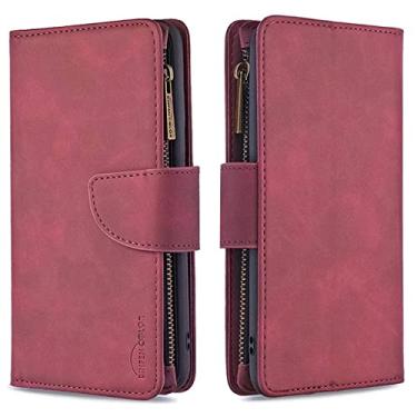 Imagem de Capa de couro flip para iphone se 2020 8 7 6 6 s plus capa de cartão de carteira com zíper para iphone 12 mini 11 pro xs max xr x coque, vermelho, para iphone xs x 10 (5.8)