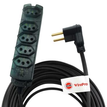 Imagem de Extensao Multipla 5 Tomadas 2P+T 5 Metros WirePro Quartz Fumê