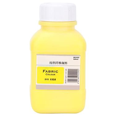 Imagem de Pigmento têxtil de 500 ml, tinta de tecido de cor têxtil tinta média para pintar sapatos de parede camisetas feitas à mão faça você mesmo (amarelo)