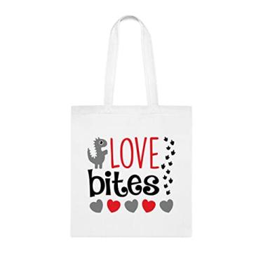 Imagem de Sacola Love Bites, presente Love Bites Tote Gift, bolsa de ombro Love Bites, bolsas reutilizáveis Love Bites de aniversário, ideia de presente de cesta de Natal, presente para ela,