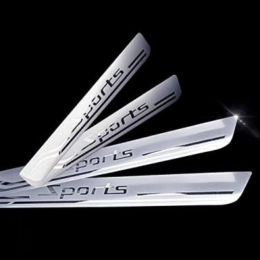 Imagem de GZBFTDH Acessórios para carro Protetor de peitoril da porta compatível com Sierra 1500 2500 3500 2018-2022, peças de aço para proteção de entrada de porta de peças de automóveis capas de acabamento