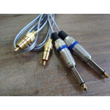 Imagem de Cabo 2 Rca 2 P10 3 Metros Blindado Cristal - Ld