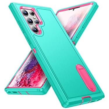 Imagem de Estojo de armadura dura à prova de choque fashion para Samsung Galaxy S22 Ultra 5G S22ultra S 22 Plus Capa de suporte anti-impressão digital, azul céu, para Galaxy S22 Ultra