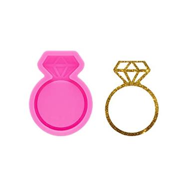 Imagem de Angel Wings Molde de resina de silicone super brilhante em forma de anel de diamante, molde de silicone, moldes de chocolate, ferramentas de decoração de bolos faça você mesmo, molde de epóxi faça