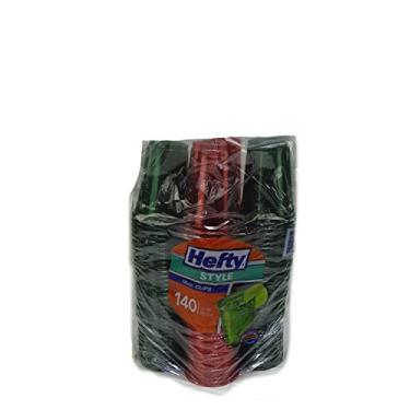 Imagem de Hefty Copos de Natal descartáveis básicos transparentes 2 cores de plástico rígido 510 g, 140 unidades