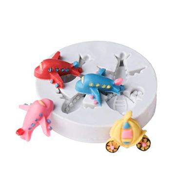 Imagem de Bolo de silicone para avião, ferramenta de decoração de bolo, pasta de chocolate, pasta de açúcar, molde de artesanato, polímero, argila de cera, cera de resina, molde de derretimento