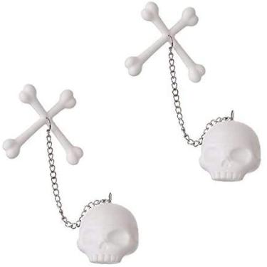 Imagem de Infusor de chá de folhas, coador de chá de silicone, Coolrunner, 2 peças, difusor de filtro de chá de caveira para folhas soltas, canecas e bules de chá