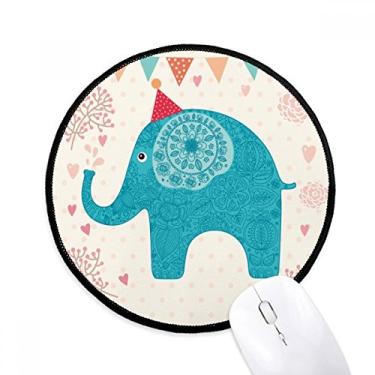 Imagem de Chapéu vermelho elefante bandeira azul tapete de mouse colorido desktop escritório tapete redondo para computador