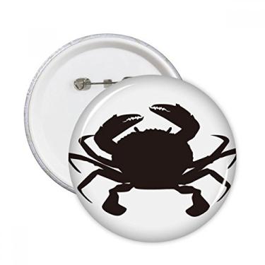Imagem de Emblema de botão para decoração de acessórios de decoração de organismo marinho com padrão de caranguejo preto, 5 peças