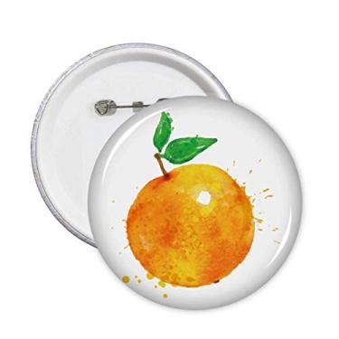 Imagem de Ilustração de aquarela de frutas laranja com estampa de alfinetes de crachá botão de decoração acessório 5 peças