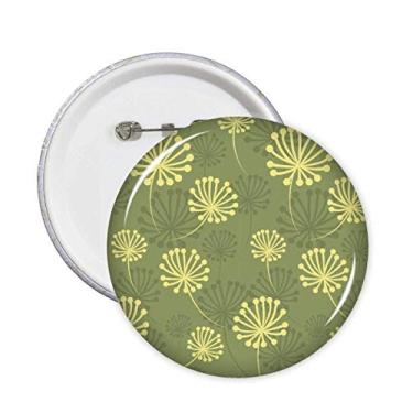 Imagem de Emblema decorativo de dente-de-leão amarelo verde com padrão alfinetes e botões para decoração 5 peças