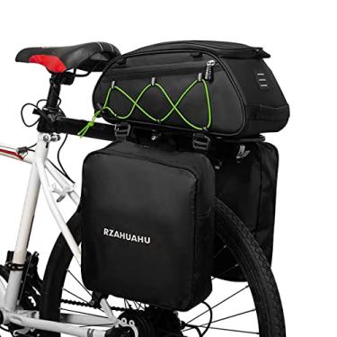 Imagem de 3-em-1 Bolsa de Rack de bicicleta Bolsa de bagagem à prova d'água Bolsa de assento traseiro de bicicleta Bolsa de refrigeração com 2 bolsas laterais penduradas Bolsa de bagagem de carga de c