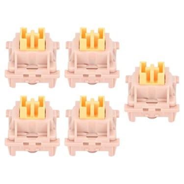 Imagem de Interruptor de Teclado, Função de Luz de Fundo Silenciosa e Durável Interruptor de Teclado DIY Alta Sensibilidade, Desempenho Estável Série de Frutas para Computador (Silêncio Linear Pêssego)