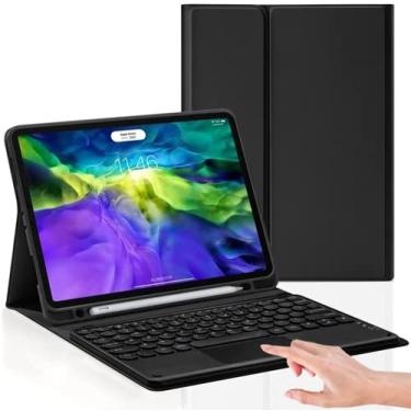 Imagem de AnMengXinLing Capa com teclado para Galaxy Tab S6 Lite 2024/2022/2020, teclado removível e suporte fino com suporte para caneta S para modelos SM-P620/P625/P613/P619/P615/P610, preto