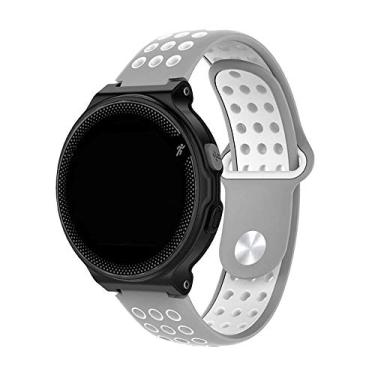 Imagem de Pulseira NK-Sport compativel com Relogio Forerunner 235 220 230 620 630 735XT - Marca LTIMPORTS (Cinza com Branco)