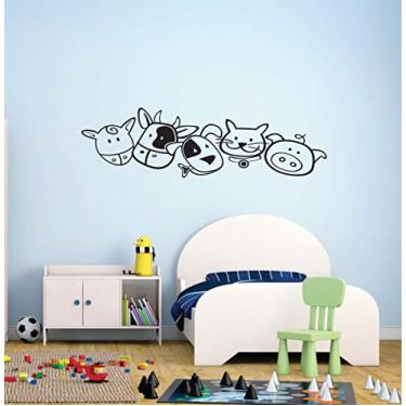 Imagem de Adesivo de Parede Infantil Bichinhos Tamanho Total 115x40cm