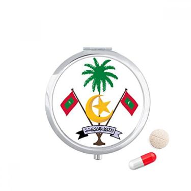 Imagem de Maldives Bolsa de comprimidos com emblema nacional da Ásia, caixa de armazenamento de remédios