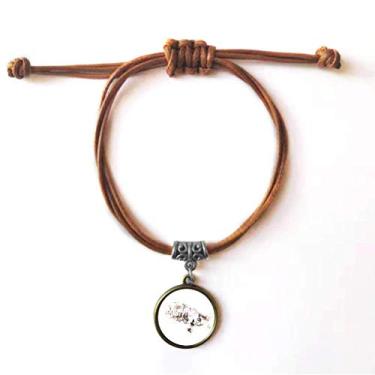 Imagem de DIYthinker Pulseira British Architecture Vintage Carro Aquarela Pulseira Couro Corda Esconde Pulseira Marrom Joia Presente