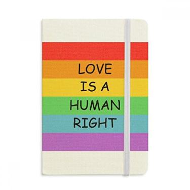 Imagem de Gay LGBT Bandeira de arco-íris lésbica caderno tecido capa dura diário clássico diário A5