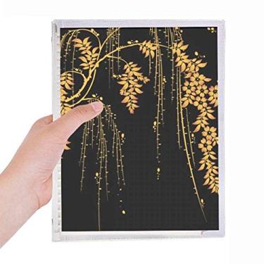 Imagem de Caderno apanês de flores amarelas da PaintingJ com folhas soltas e diário recarregável