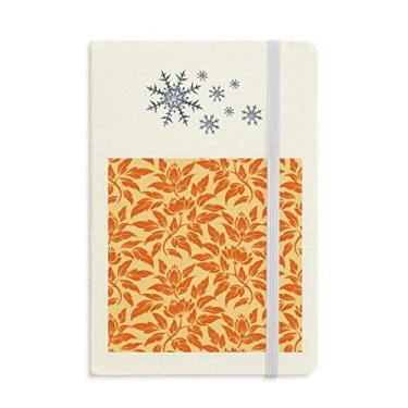 Imagem de Caderno floral clássico decorativo dourado laranja grosso flocos de neve inverno