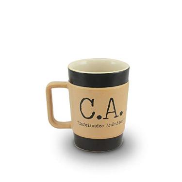 Imagem de Caneca de Cerâmica Coffee to Go "C.A.", 150ml, Creme, Mondoceram