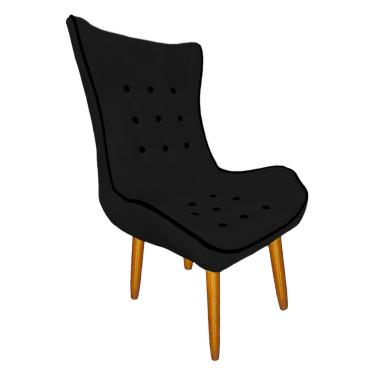 Imagem de Poltrona Estofada Jessica Para Sala Comercial Suede Preto - LM DECOR