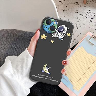 Imagem de Space Star Astronaut Cute Case For iPhone 11 13 12 Pro Max XR X XS Max 8 7 6 6S Plus silicone macio Black Phone Cover Capa,s00012,For iPhone 6 6S