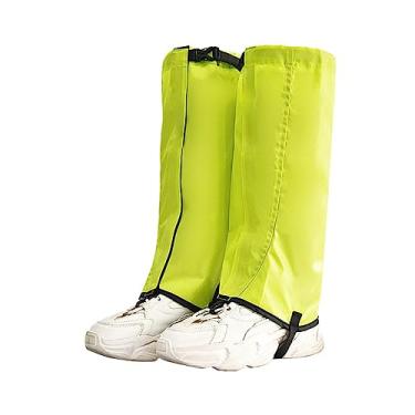 Imagem de Polainas de perna de trilha capas de sapato à prova d'água e à prova de vento polainas de botas leggings leves e ajustáveis para homens mulheres, caminhadas, caça, caminhada, esqui, raquetes de neve, escalada de montanha, amarelo, P