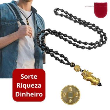 Imagem de Colar Riqueza Feng Shui Pixiu Amuleto Sorte Prosperidade