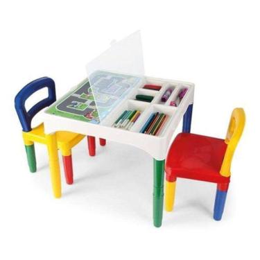 Imagem de Mesinha Didática Poliplac Mini Mesa Crianças Com Cadeiras