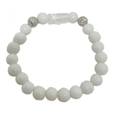 Imagem de Pulseira Xango Firma Branco Ayra Cristal e Silicone