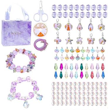 Kits de artesanato infantil para meninas com idade 6 7 8 9 10 anos, kit de  fabricação de joias para pulseiras de 6 a 10 anos de idade para meninas de 6