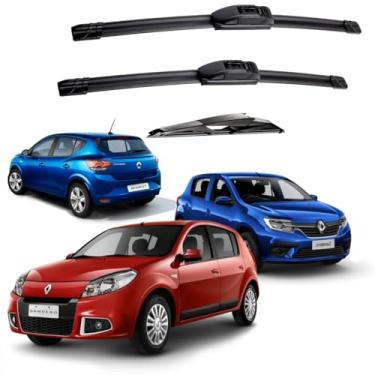Imagem de Kit 3 Palheta Limpador Parabrisa Sandero 2008-2022 Silicone Durável (Sandero 2015 á 2022)